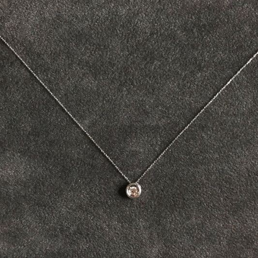 Simple Diamond Necklace in 18K White Gold
