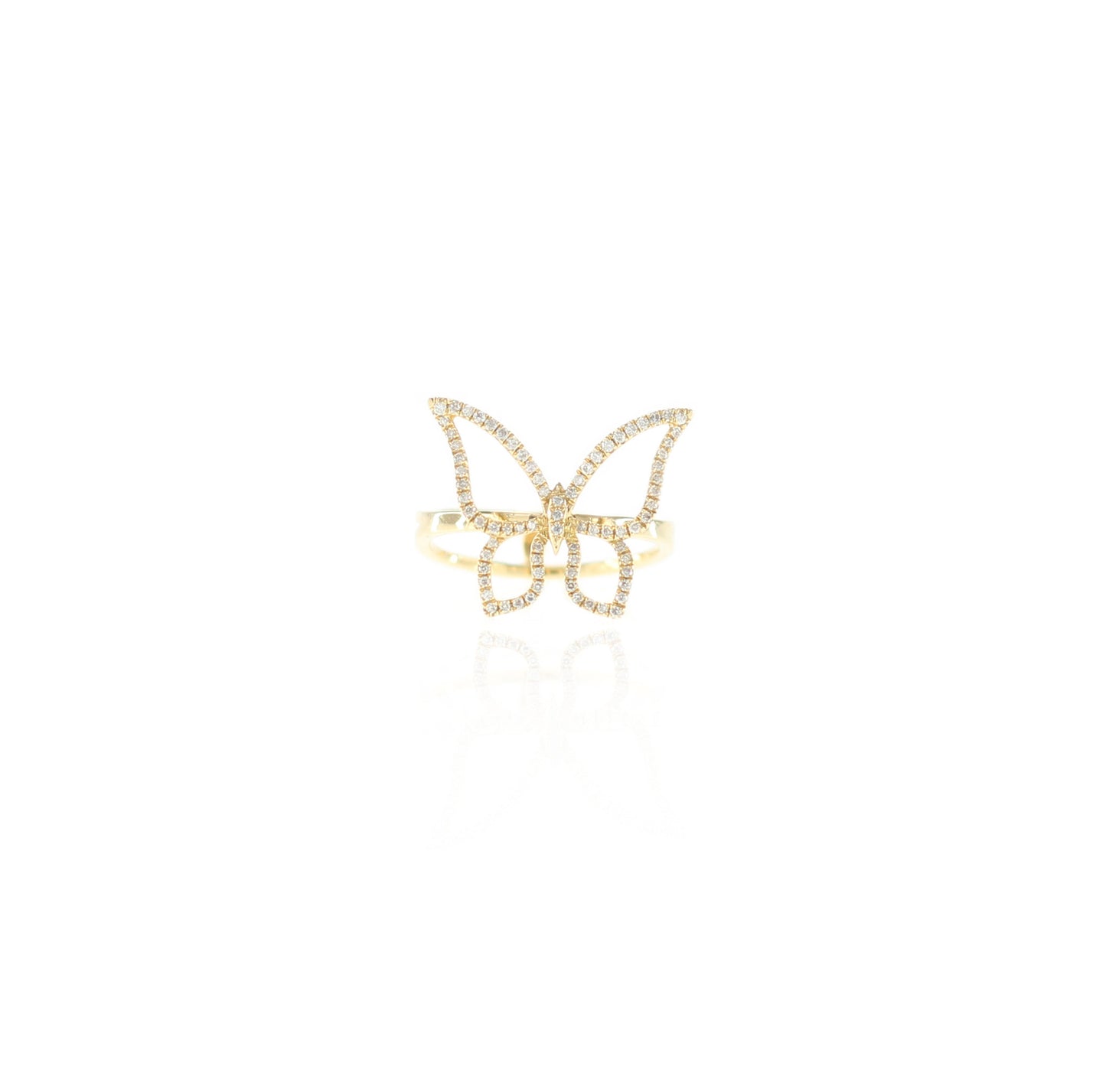 Charlotte Butterfly Diamond Ring in 18K Yellow Gold