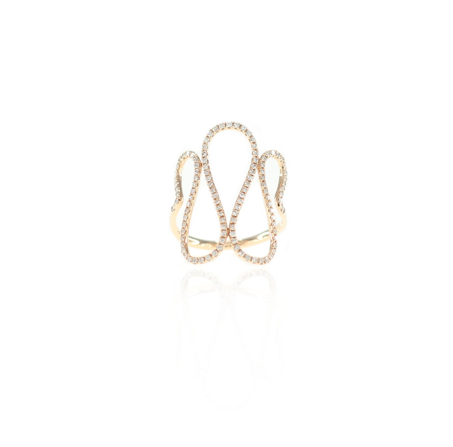 Wave Infinity Spiral Diamond Ring in 18K Yellow Gold