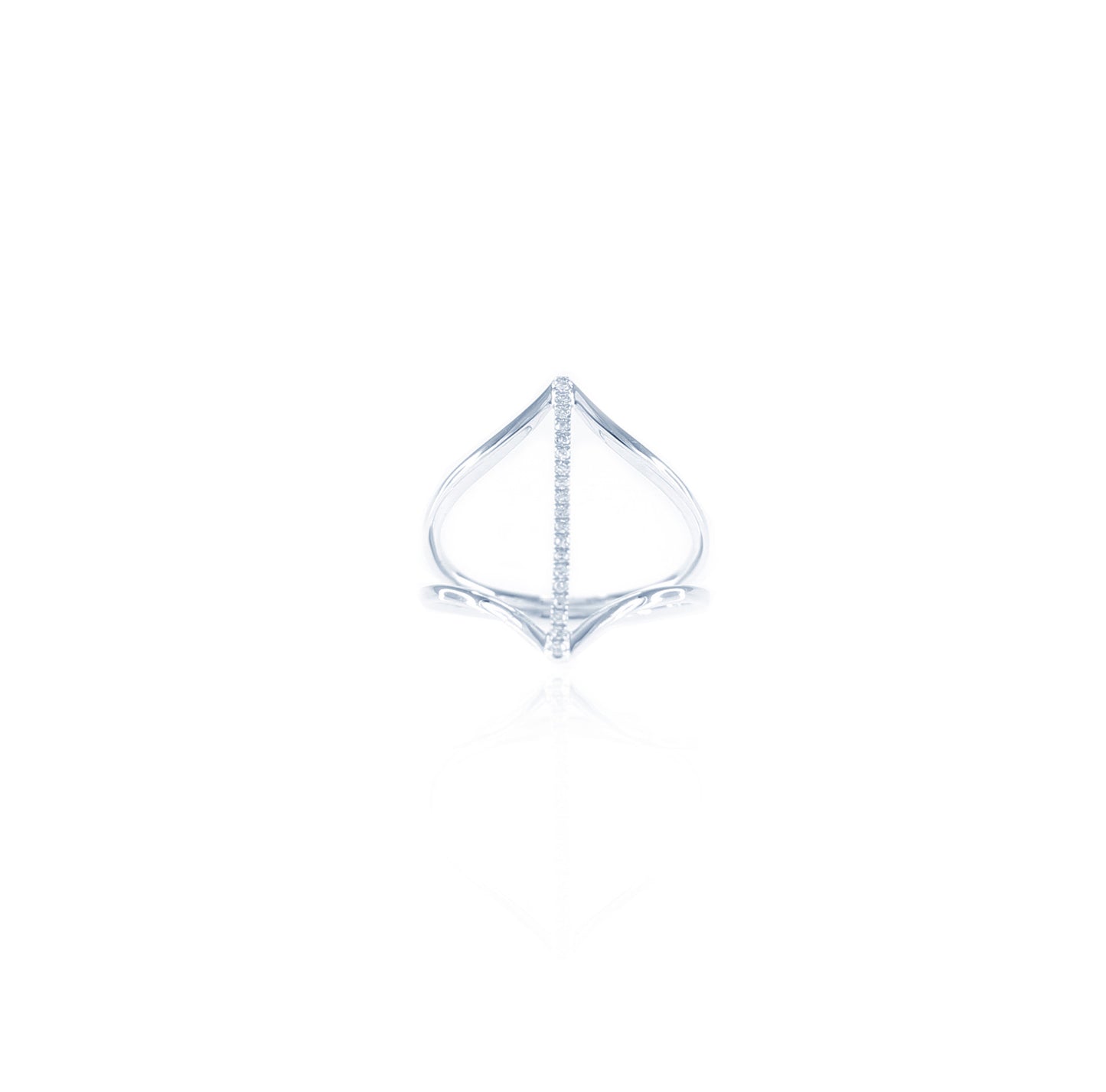 Classic Icy Line Diamond Ring in 18K White Gold