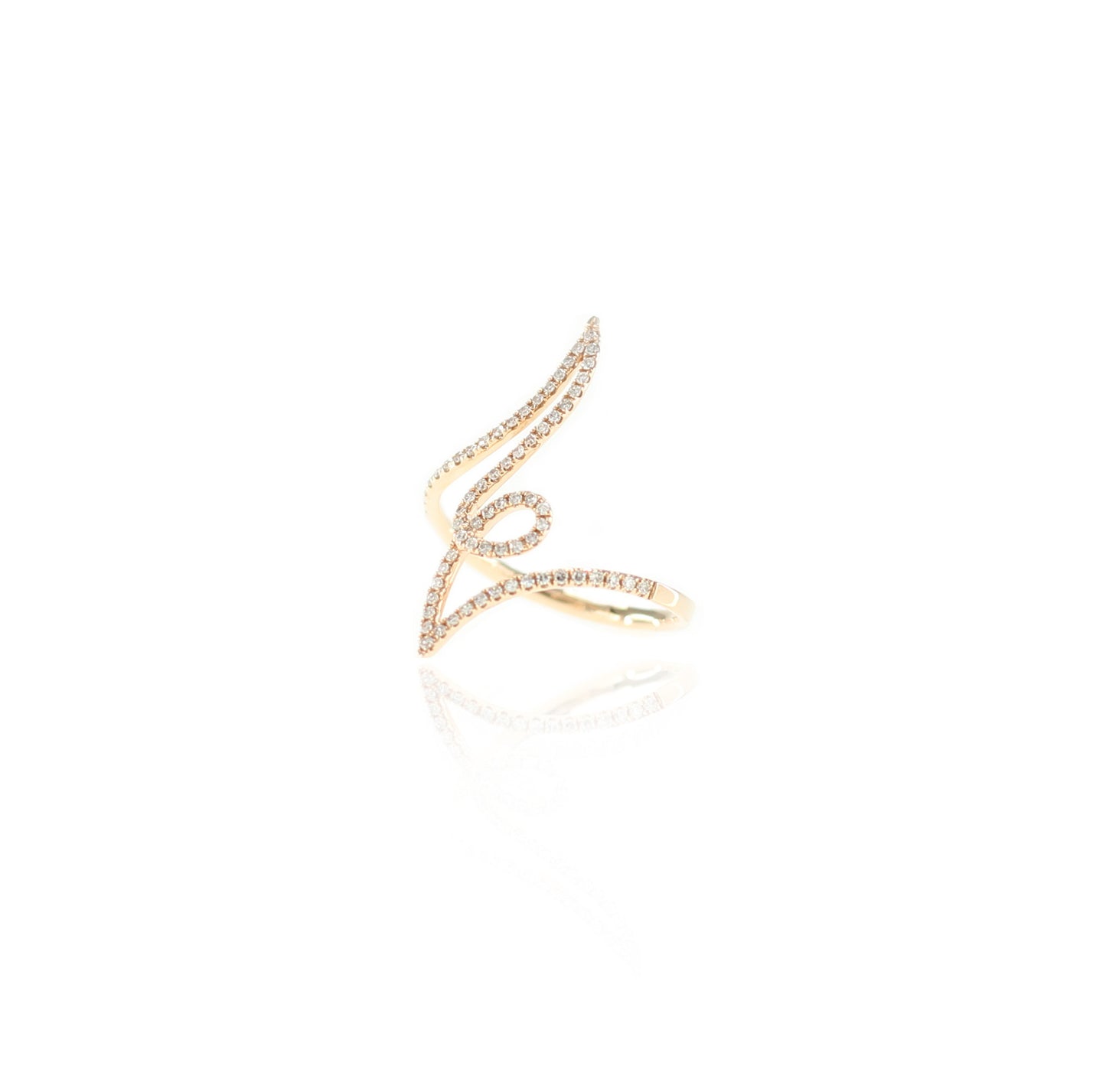 Musical Twist Effect Diamond Ring in 18K Yellow Gold