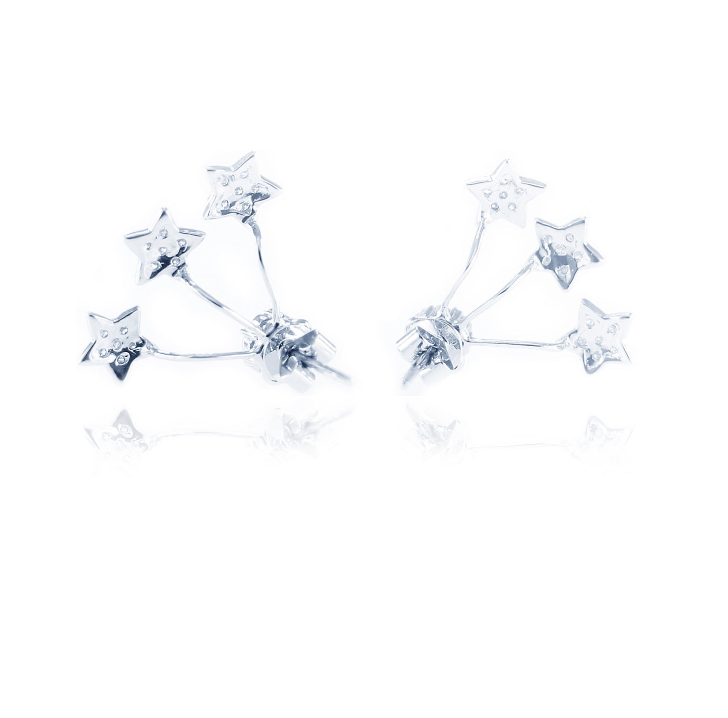 Shooting Stars Diamond Earrings in 18K White Gold