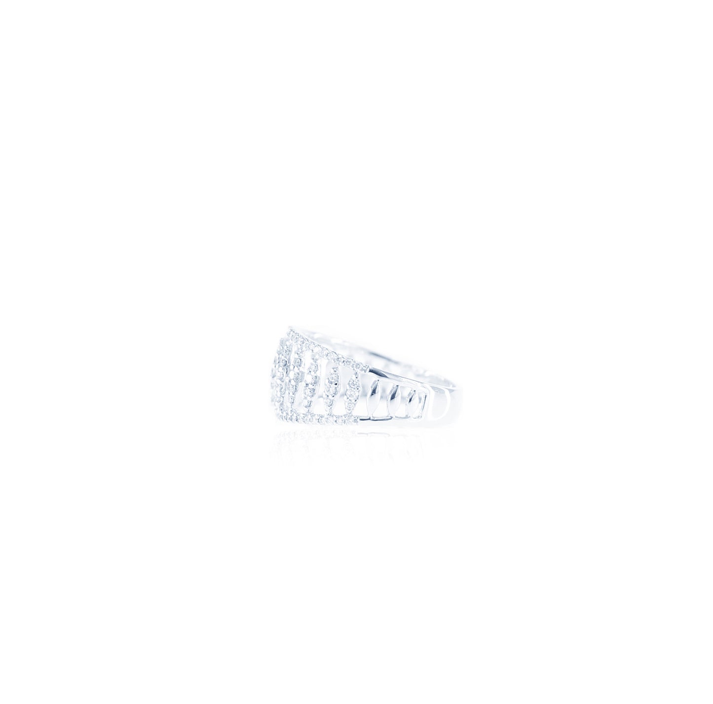 Shield of Love Diamond Ring in 18K White Gold