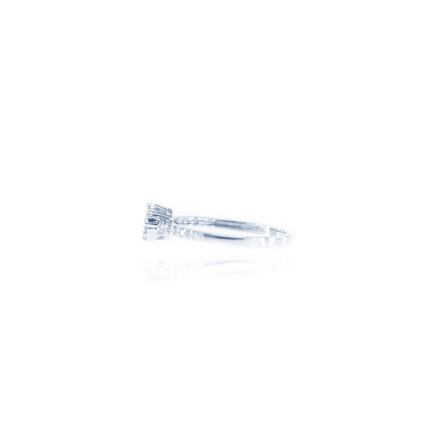Everlasting Petite Halo Diamond Ring in 18K White Gold