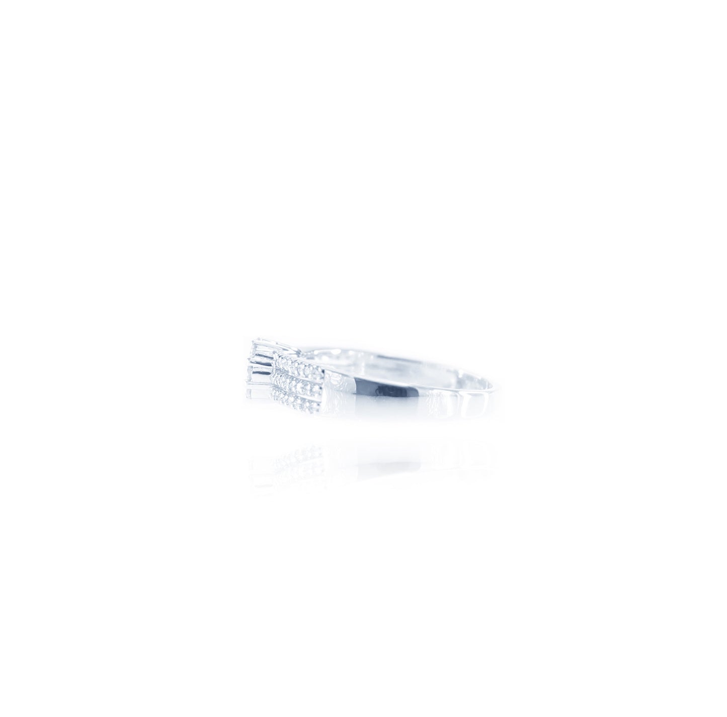 Diamond Cluster Triple Row Ring in 18K White Gold