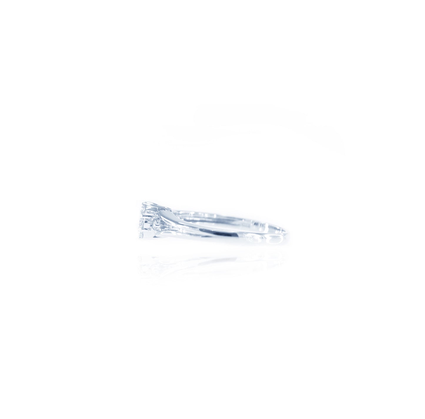 Composite Diamond Split Shank Ring in 18K White Gold