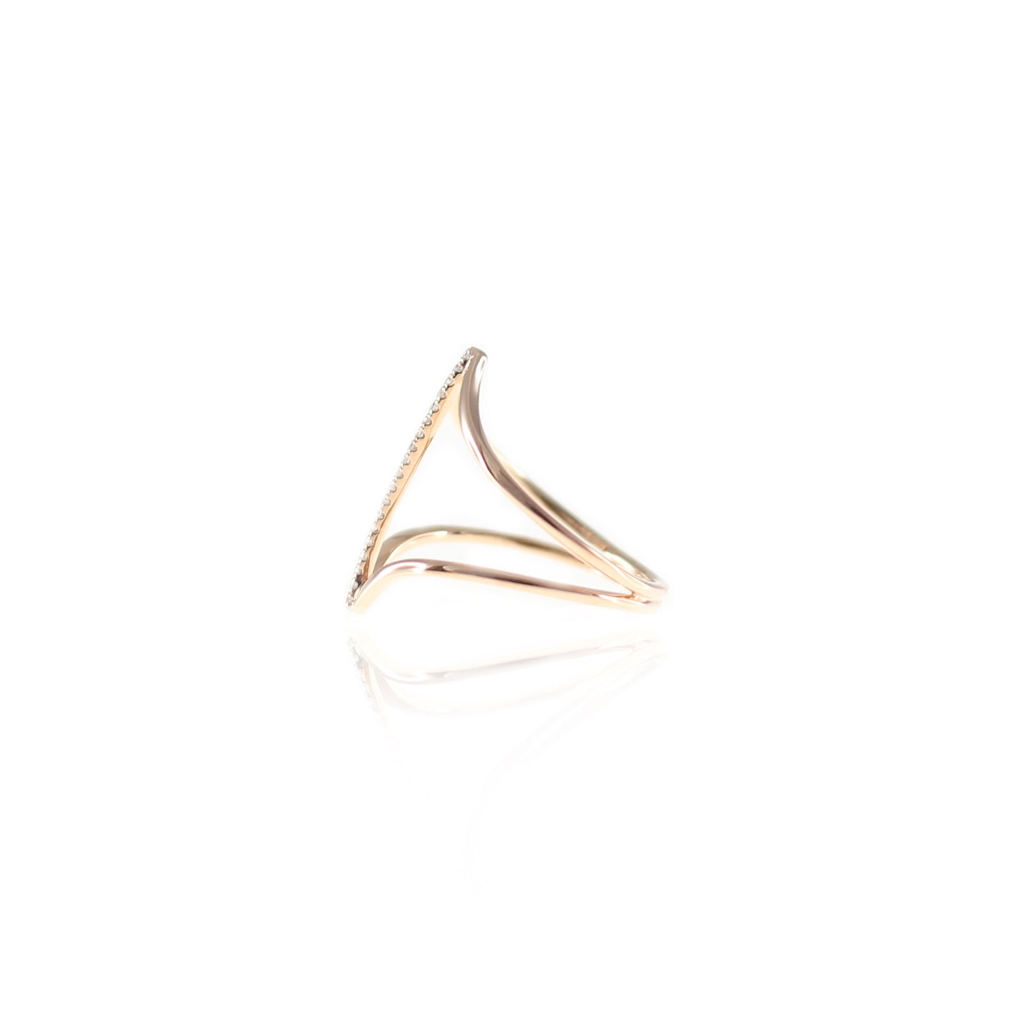 Classic Icy Line Diamond Ring in 18K Rose Gold