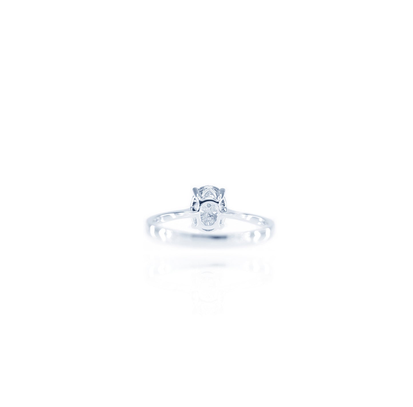 Glam Oval Frame Diamond Ring in 18K White Gold