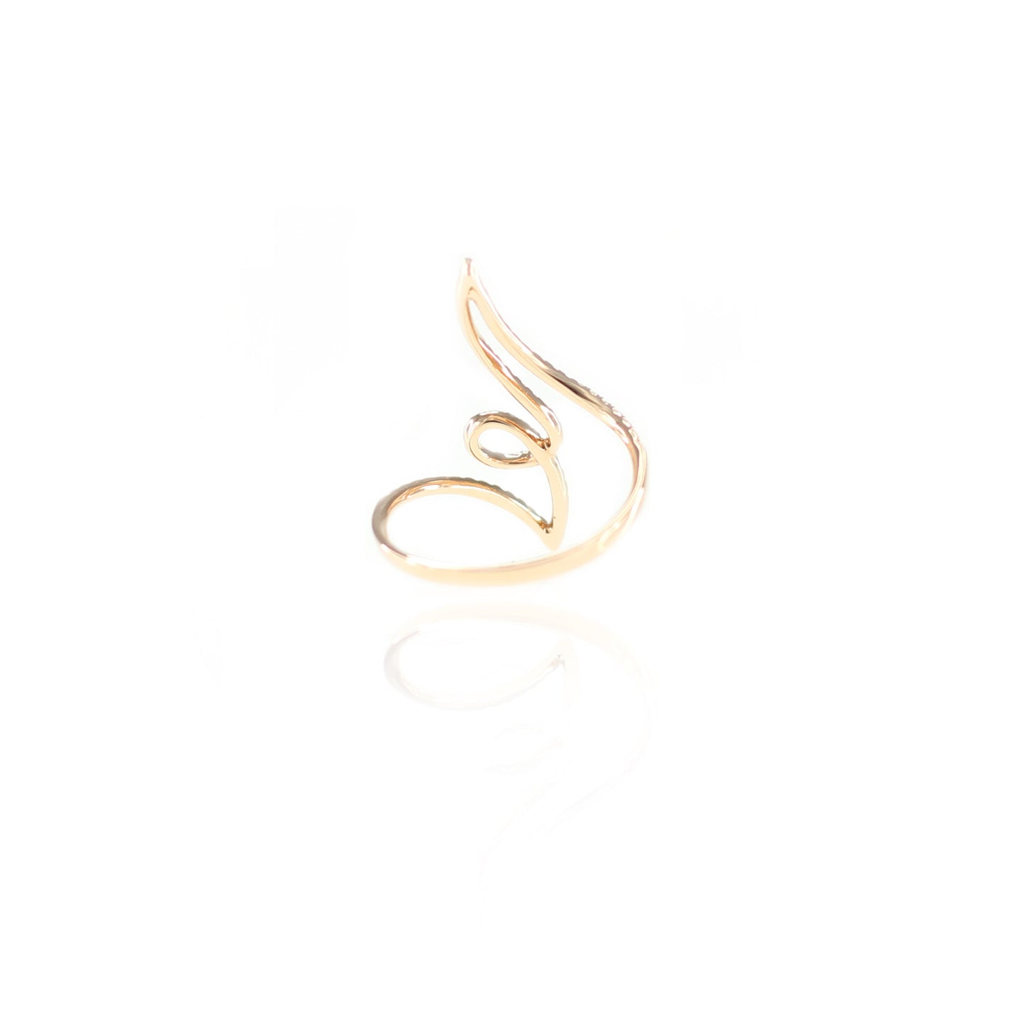 Musical Twist Effect Diamond Ring in 18K Rose Gold