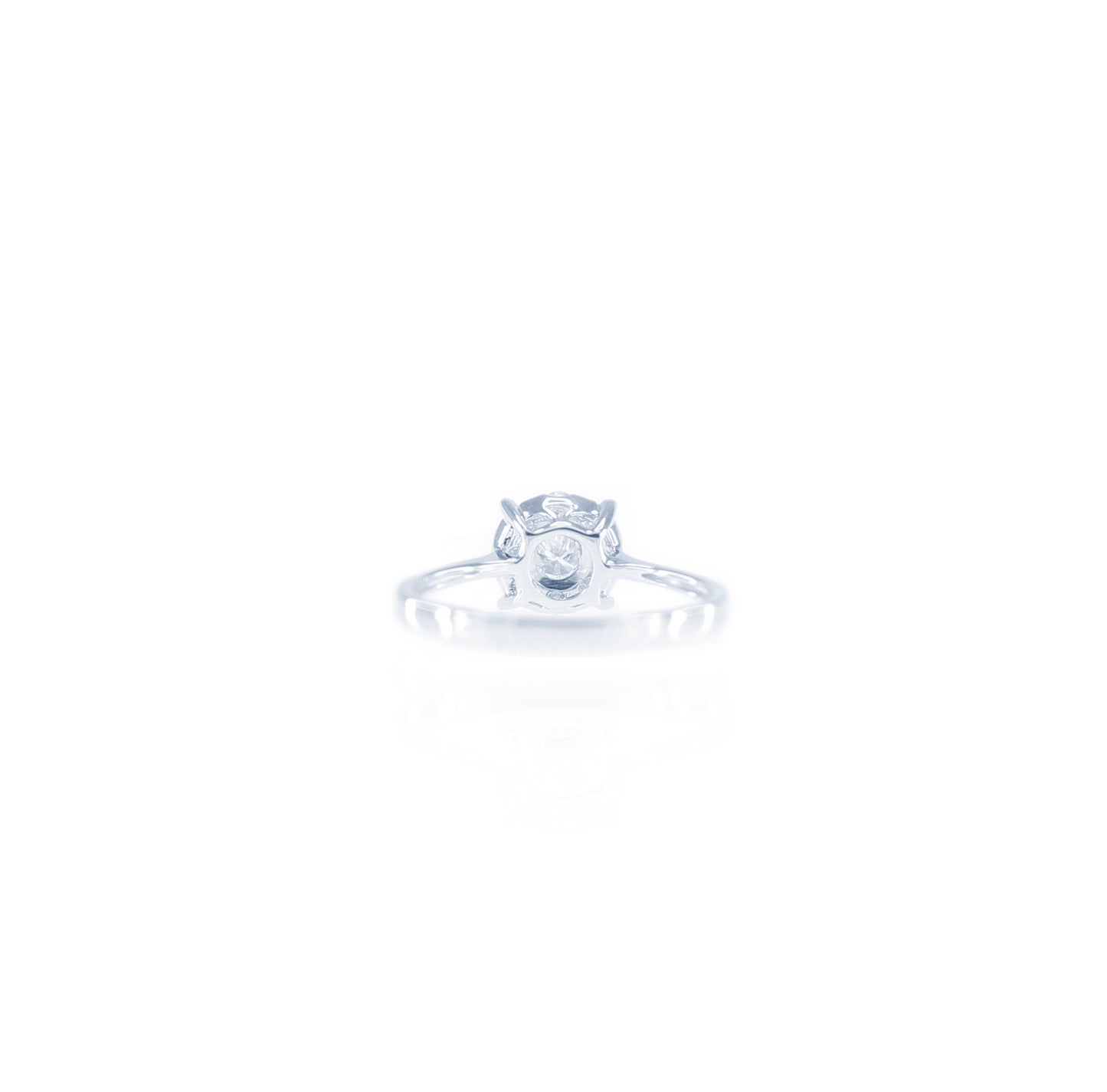 Stunning Composite Round Diamond Ring in 18K White Gold