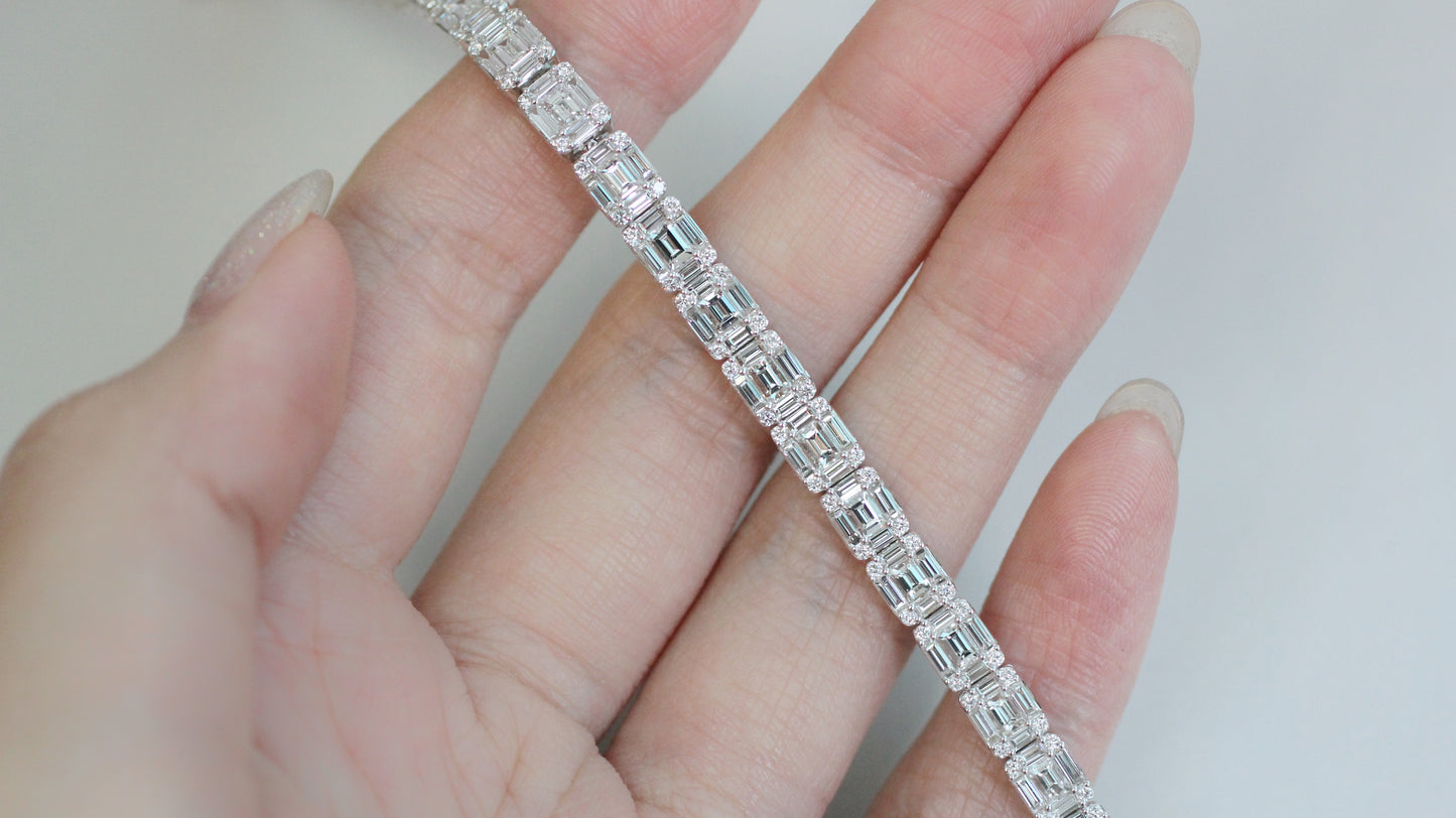 5.87ct Baguette diamond bracelet 5.87卡鑽石白金手鏈