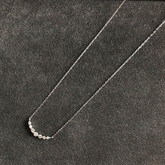 Smile Diamond Necklace in 18K White Gold