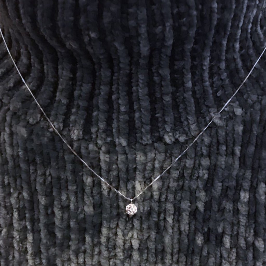 Simple Diamond Necklace in Platinum