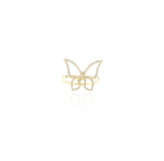 Charlotte Butterfly Diamond Ring in 18K Yellow Gold