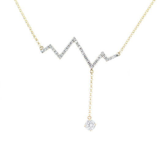 Lightning Strikes Diamond Necklace in 18K Yellow Gold