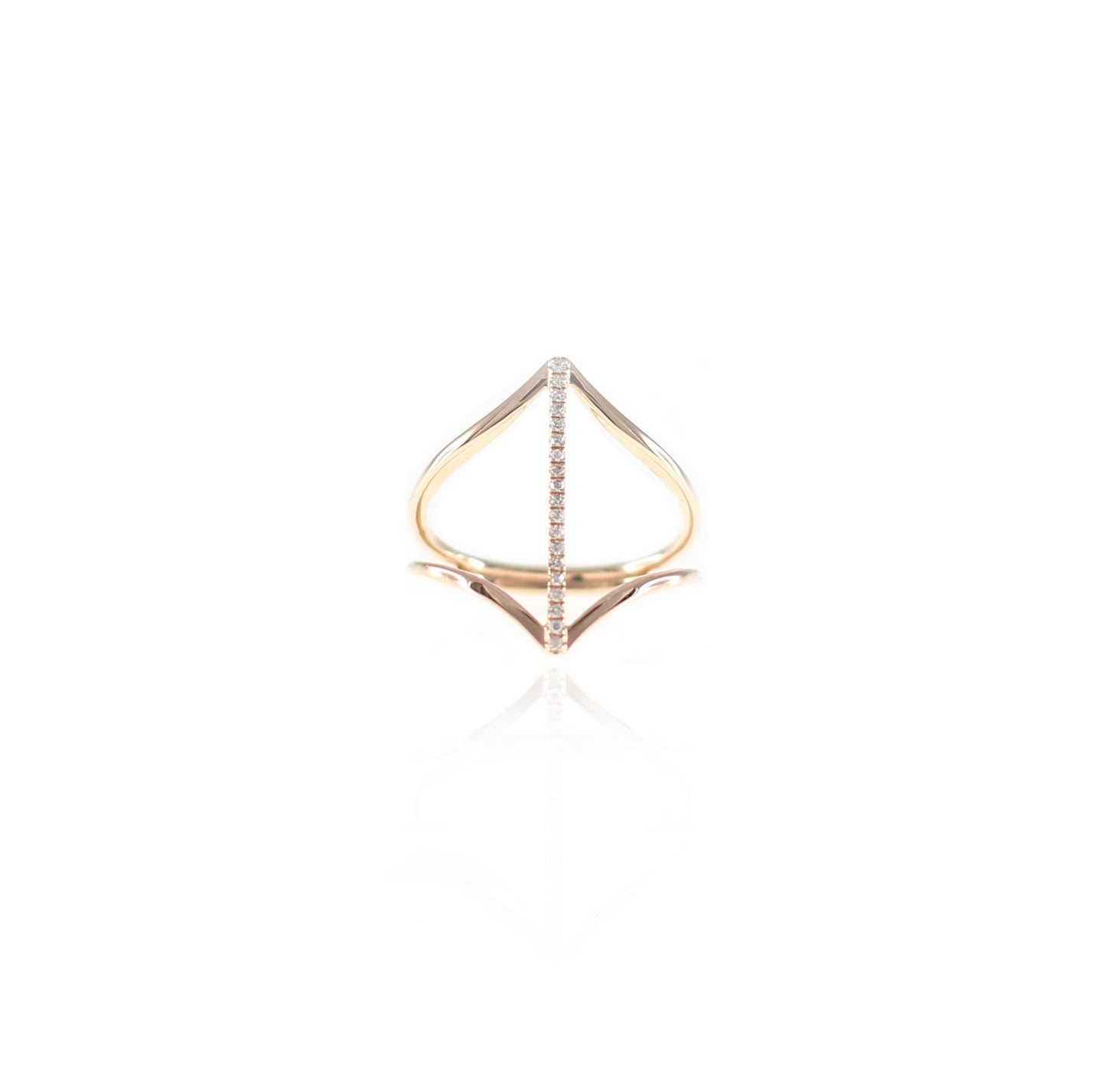 Classic Icy Line Diamond Ring in 18K Rose Gold