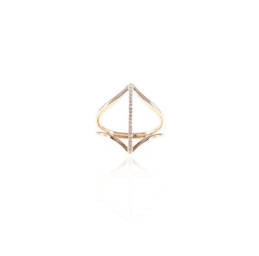 Classic Icy Line Diamond Ring in 18K Rose Gold
