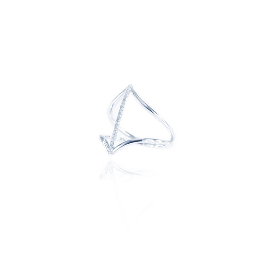 Classic Icy Line Diamond Ring in 18K White Gold