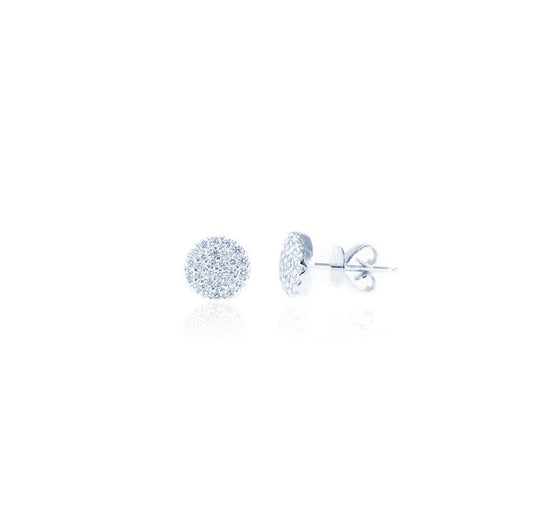 Chic and Chic Cluster Diamond Earrings in 18K White Gold