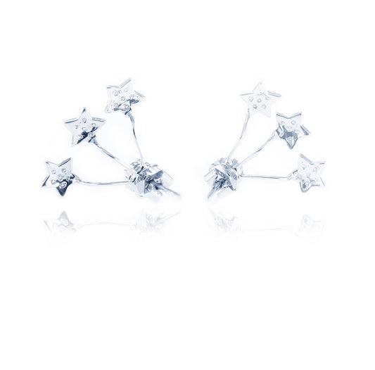 Shooting Stars Diamond Earrings in 18K White Gold