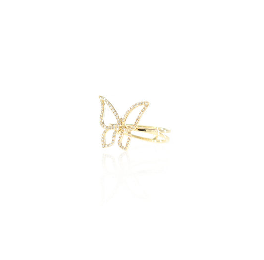 Charlotte Butterfly Diamond Ring in 18K Yellow Gold