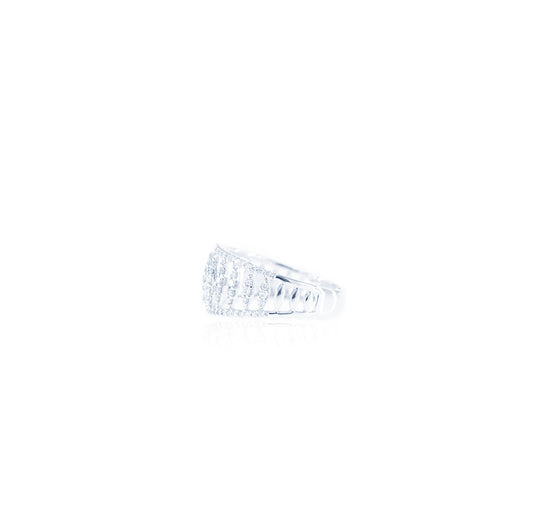 Shield of Love Diamond Ring in 18K White Gold