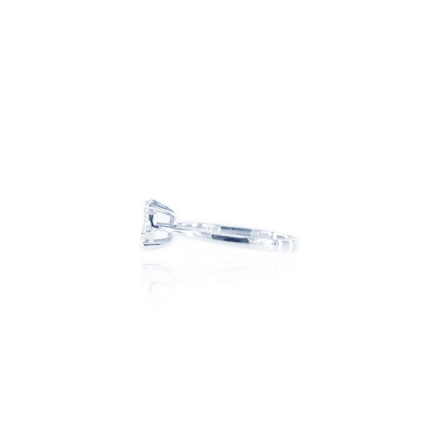 Glam Oval Frame Diamond Ring in 18K White Gold