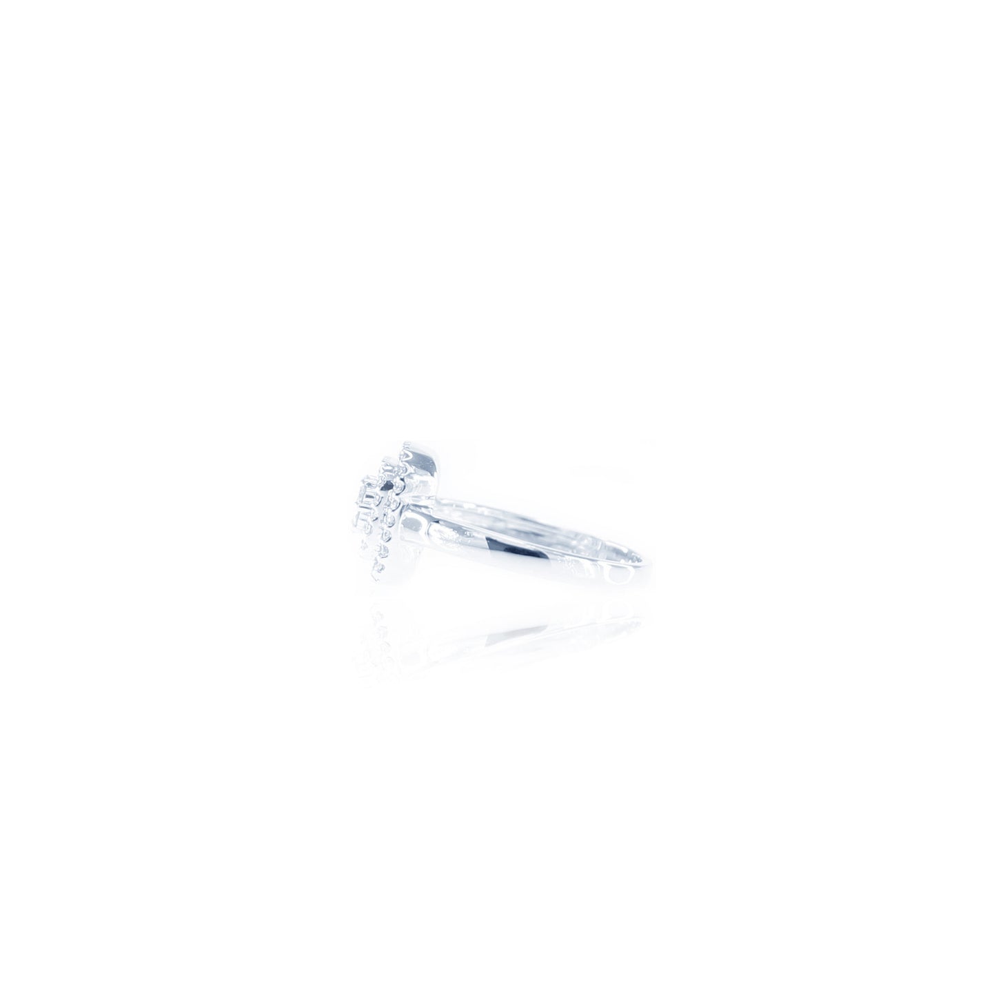 Brilliance, a Duet Halo Design Diamond Ring in 18K White Gold