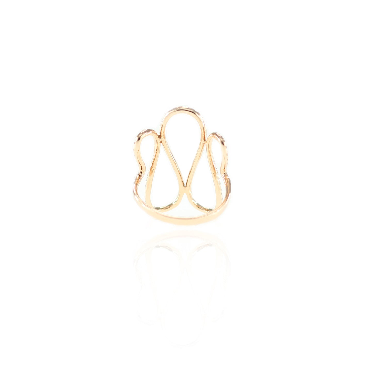 Wave Infinity Spiral Diamond Ring in 18K Rose Gold