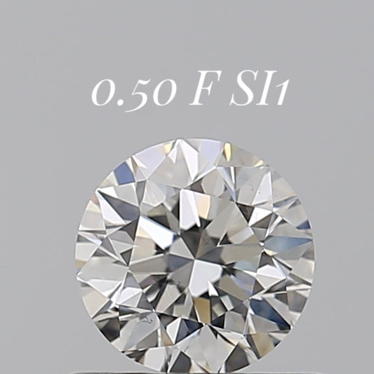 GIA鑽石 Round圓形 0.50卡 F SI1 VG EX VG Non