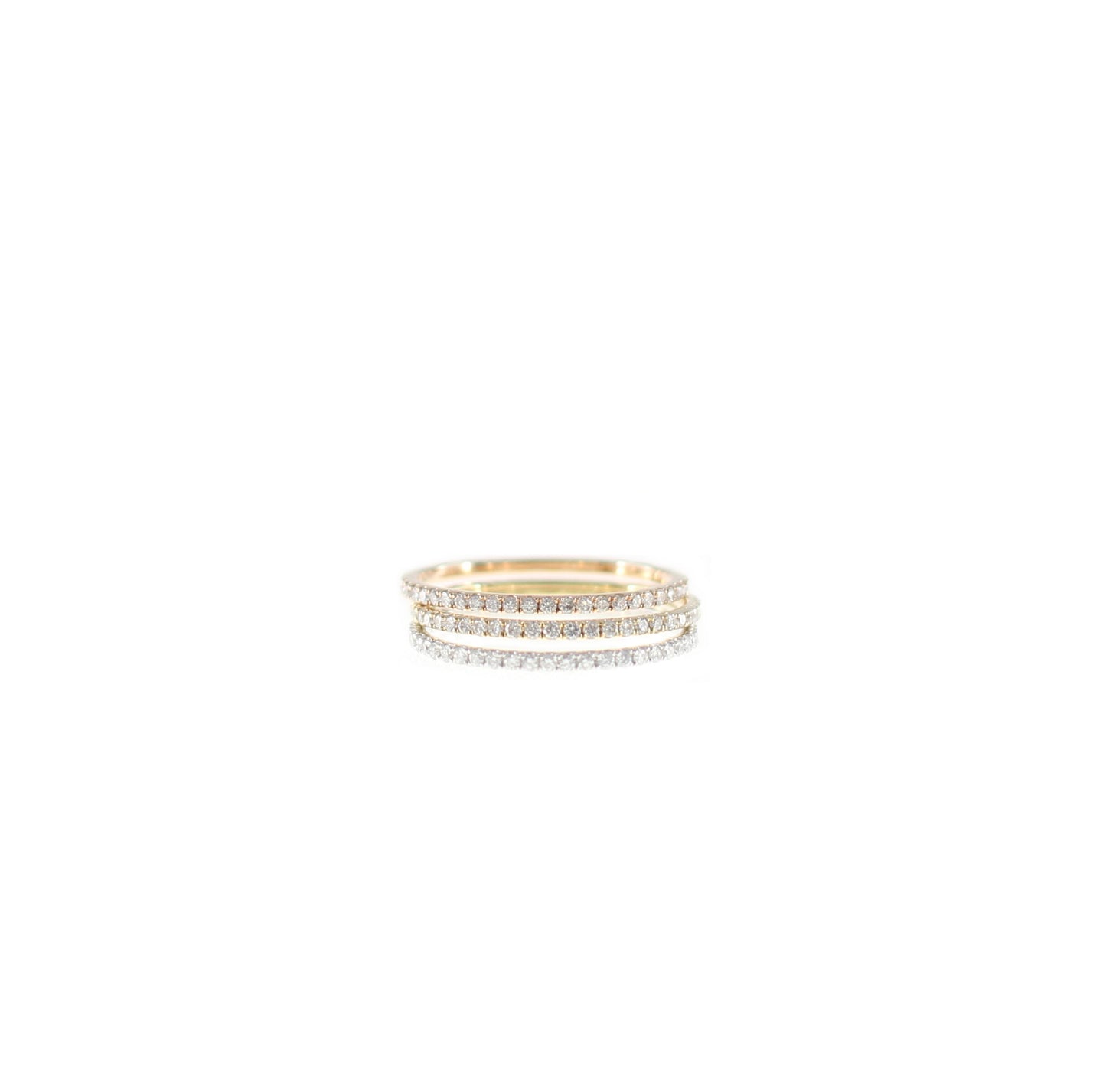 Triple Love Stackable Eternity Diamond Ring in Three Tones of 18K Gold