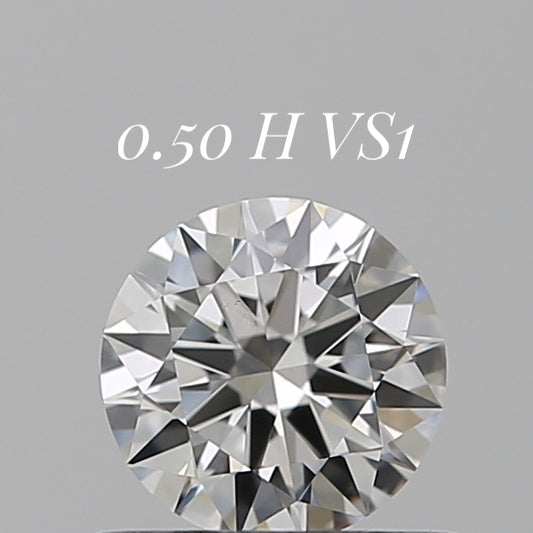 GIA鑽石 Round圓形 0.50卡 H VS1 EX EX EX F