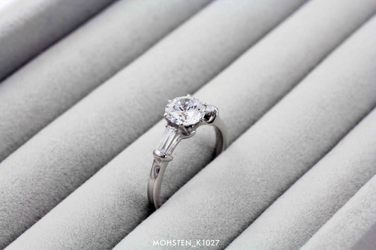 3 stone thin tapered engagement setting