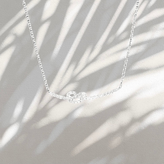 love knot 18k diamond necklace