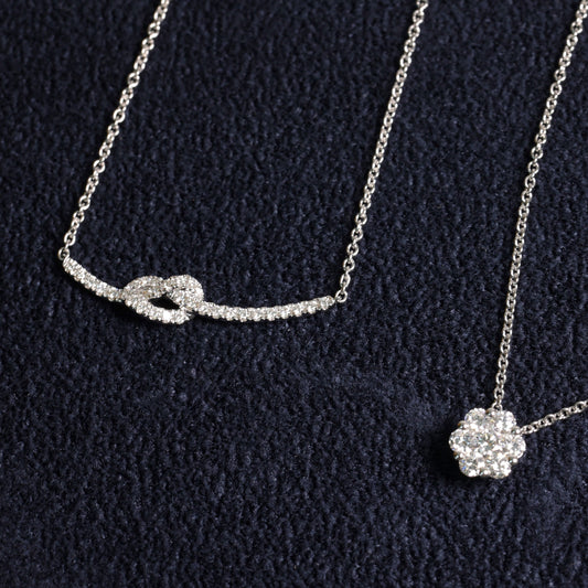 love knot 18K diamond necklace